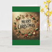 Christmas Wreath Card カード (黄色い花)