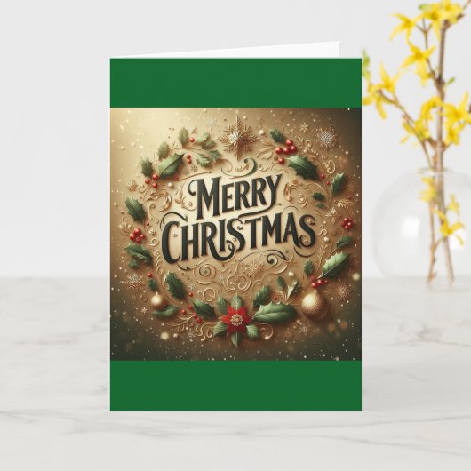 Christmas Wreath Card カード (黄色い花)