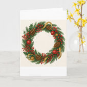 Christmas Wreath Card カード (黄色い花)