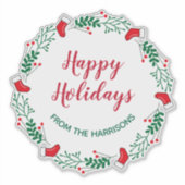  Christmas Wreath Design Sticker Label シール (正面)