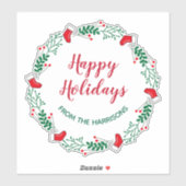  Christmas Wreath Design Sticker Label シール (シート)