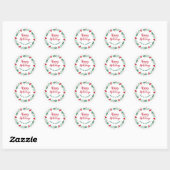  Christmas Wreath Design Sticker Label ラウンドシール (シート)