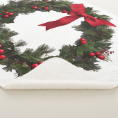 CHRISTMAS WREATH Fleece Blanket シェルパブランケット (3/4)