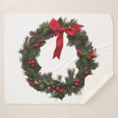 CHRISTMAS WREATH Fleece Blanket シェルパブランケット (正面(横))