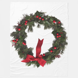 CHRISTMAS WREATH Fleece Blanket フリースブランケット