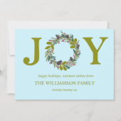Christmas wreath Floral Family Name Holiday  招待状 (正面)