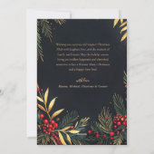 Christmas Wreath Green Red Gold Festive Elegant シーズンカード (裏面)