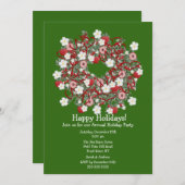 Christmas Wreath Holiday Party Invitation 招待状 (正面/裏面)