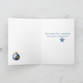 Christmas Wreath in Blue & Gold Card for Sister シーズンカード (内部)