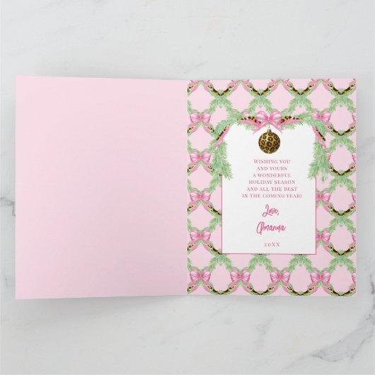 Christmas Wreath Leopard  カード (内部)