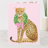 Christmas Wreath Leopard  カード (正面)