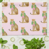 Christmas Wreath Leopard  キッチンタオル (折り畳み)