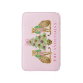 Christmas Wreath Leopard  バスマット (正面縦)