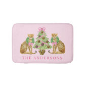 Christmas Wreath Leopard バスマット (正面)