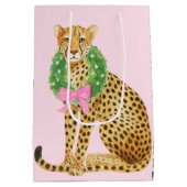 Christmas Wreath Leopard ミディアムペーパーバッグ (裏面)