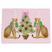 Christmas Wreath Leopard ラージペーパーバッグ (正面)