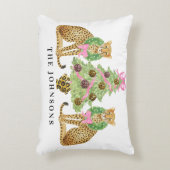 Christmas Wreath Leopard Crest  アクセントクッション (正面(垂直))