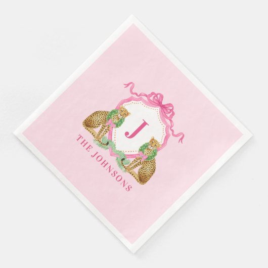 Christmas Wreath Leopard Crest Monogram  (コーナー)