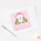 Christmas Wreath Leopard Crest Monogram  スクエアシール (封筒)