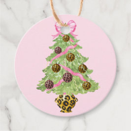 Christmas Wreath Leopard Crest Monogram  フェイバータグ