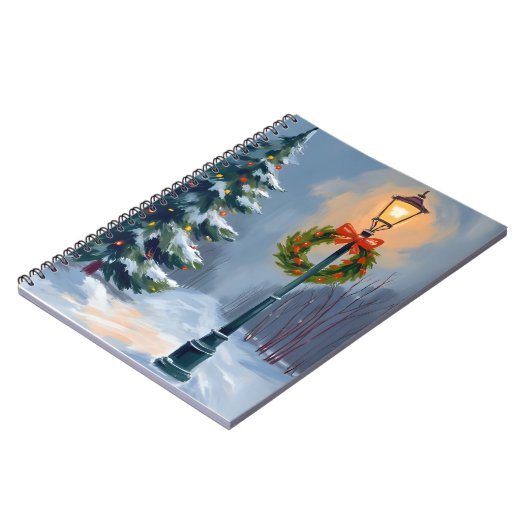 Christmas Wreath Lightpole Tree ノートブック (左側)