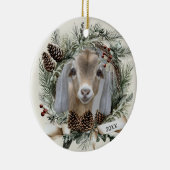 Christmas Wreath Nubian Goat  セラミックオーナメント (右)