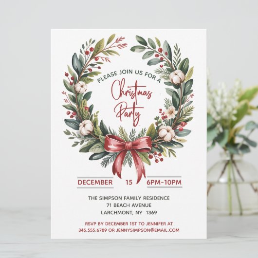 Christmas Wreath Party  招待状 (スタンド正面)