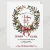 Christmas Wreath Party  招待状 (正面/裏面)