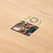 Christmas Wreath Photo アクリル招待状 (レイダウン)