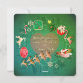 Christmas Wreath + Photo Flat Holiday Card シーズンカード (裏面)