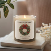 Christmas Wreath Red Bow | Modern Candle Labels スクエアシール