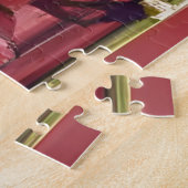 Christmas Wreath Red Door Watercolor ジグソーパズル (側面)