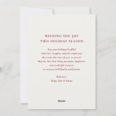 Christmas Wreath, Red frame, Monogram Photo  シーズンカード (裏面)