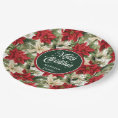 Christmas Wreath Red Green Modern Paper Plates  ペーパープレート (アングル)