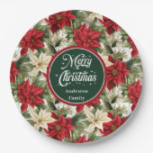Christmas Wreath Red Green Modern Paper Plates  ペーパープレート (正面)
