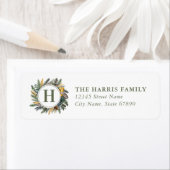 Christmas Wreath Return Address Labels ラベル (インサイチュ)