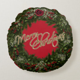 Christmas Wreath  Round Pillow ラウンドクッション