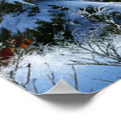 Christmas Wreath 🎄 Snowy Moonlit Forest ✨ Cozy ポスター (角)