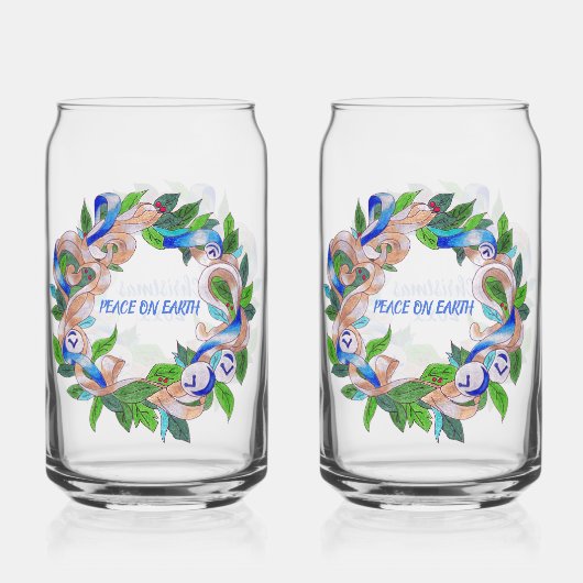 Christmas Wreath Soda Glass ガラス缶 (正面)