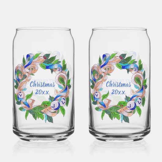 Christmas Wreath Soda Glass ガラス缶 (裏面)