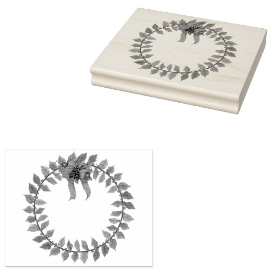 Christmas Wreath Stamp ラバースタンプ (押印)