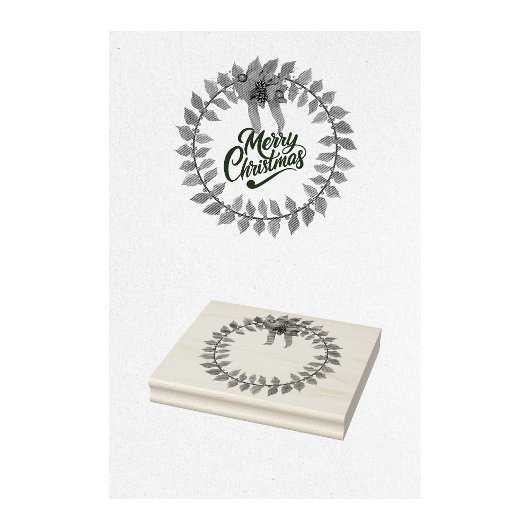 Christmas Wreath Stamp ラバースタンプ