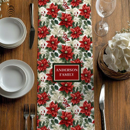 Christmas Wreath Table Runner Personalized Gift ミディアムテーブルランナー