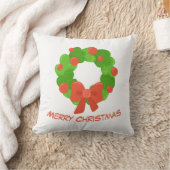 Christmas Wreath Throw Pillow クッション (ブランケット)