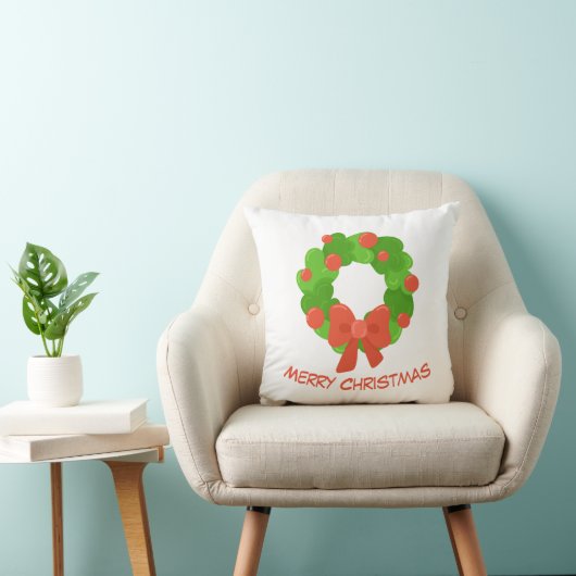 Christmas Wreath Throw Pillow クッション (椅子)