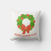 Christmas Wreath Throw Pillow クッション (正面)