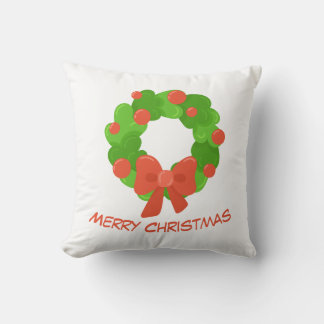 Christmas Wreath Throw Pillow クッション