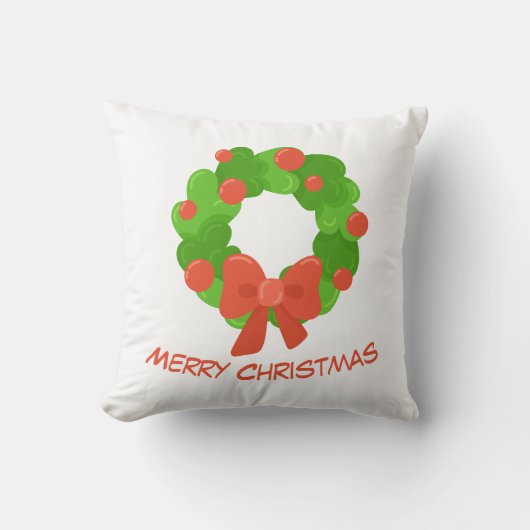 Christmas Wreath Throw Pillow クッション (正面)
