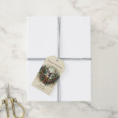 Christmas Wreath with Buck Gift Tag ギフトタグ (より糸付き)