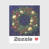 Christmas wreath with pine branches シール (シート)